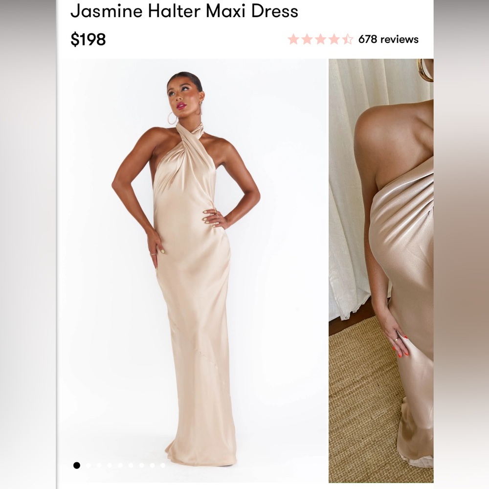 Show Me Your MuMu jasmine halter maxi Dress champagne xxs
